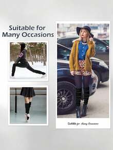 Long Leg Warmers, Women's 80s Party Ribbed Knit Dance & Sports Style, Comfortable & Warm - Multicolor - View 7