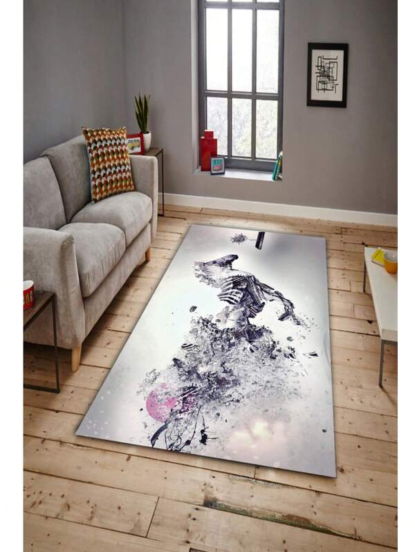 1Piece Modern Turkish Carpet, Pattern Area Rug, Minimalist Elegant Carpet, Multi-Purpose Stylish Creative Home Decor Rug, Living Room, Bedroom, Entryway, Kitchen, Bathroom, Home Office, 50*70cm, 140*200cm, 100*150cm, 200*200cm, 80*200cm, 200*300cm