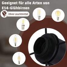 Glitzerlife Ceiling Spotlight Ceiling Lamp Black - E14 Ceiling Light 350° Swivel Ceiling Spots Vintage Metal Spotlights Living Room Lamp For Bedroom Hallway Kitchen - Without Bulb - 3 火焰 - 查看 8