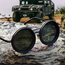 Gafas de sol ajustables ND9 para hombres, con estuche de espejo incluido de forma gratuita. Gafas de sol para pesca y conducción con doble filtro, gafas de sol sólidas de color vintage personalizadas para viajes de negocios - Multicolor - Ver 3