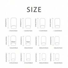 24 Elegant French Pointed Patch Nails - Medium Square Glossy Acrylic False Nails, Full Coverage, Reusable, Ladies Only, With Nail Glue And File, Natural Nude For Daily And Special Occasions, Nail Accessories, Classic Styles Durable - Đơn giản - Xem 5