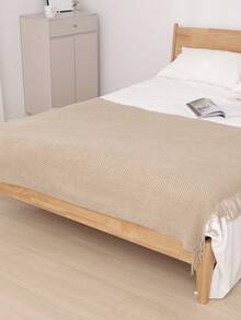 A Solid Color Particle Knitted Blanket, Nordic Style Acrylic Rectangular Office Nap Sofa Blanket Air Conditioning Blanket Knitted Small Blanket Shawl Cover Blanket Blanket Bed End Blanket - 玉米卡其 - 查看 4