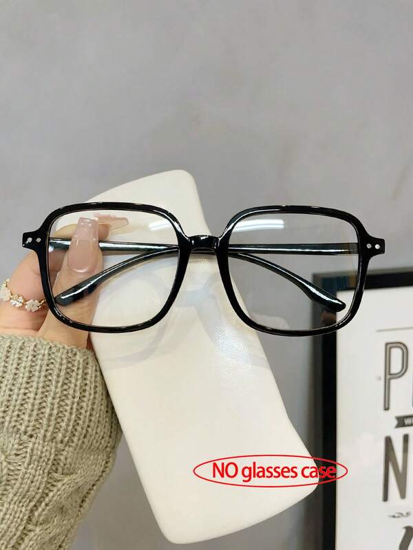1 pièce Lunettes simples cadre carré en plastique sans ordonnance, accessoires de lunettes transparentes, accessoires de lunettes pour femmes
