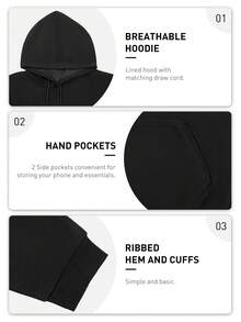 Men's Text Print Drawstring Hoodie Sweatshirt Y2K Streetwear  Car Engine & Racing Graphic Hooded Sweatshirt - Fleece Long Sleeve Hoodie With Pockets Unisex Winter Streetwear For Automotive Enthusiasts Casual Outdoor Wear & Halloween Gift (Machine Washable Regular Fit) Graphic Hoodie Sudaderas Para Hombre  Fall Clothes For Wo Halloween Cotton Hoodie - 黑色 - 查看 4