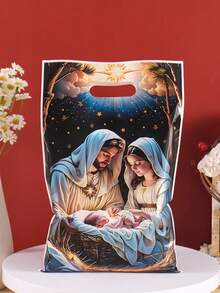 10/20/50 chiếc Túi quà Giáng sinh bằng nhựa Thiết kế cảnh Chúa Jesus ra đời Túi cầm tay có thiết kế Bethlehem Đêm đầy sao theo mùa Mùa đông xứ sở thần tiên Túi quà tặng đa năng Đồ trang trí Giáng sinh vui vẻ cho gia đình Năm mới 2025 2026 Túi đóng gói quà Giáng sinh Đồ trang trí Giáng sinh Đồ ngủ Giáng sinh Quà tặng Giáng sinh Đồ trang trí Giáng sinh - Nhiều màu - Xem 8