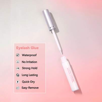 Keo dán mi 5ml, trong suốt và chắc chắn sau khi khô, thích hợp sử dụng hàng ngày cho mi giả, bộ dụng cụ du lịch tiện lợi.