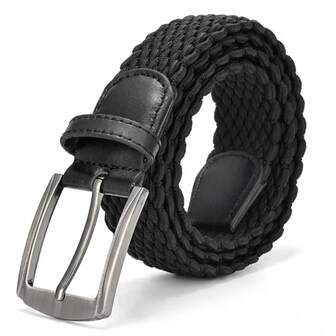 1pc Men's Solid Color Fashionable & Versatile Elastic Braided Belt For Outdoor Sports And Daily Wear Casual Summer, School Fall, Autumn, Halloween Autumn-Winter Accessories,Suitable For Teens, Youth,Men,Casual, Outdoor, Athletic, Vacation, Graduation Gifts, Birthday, Daily Wear
