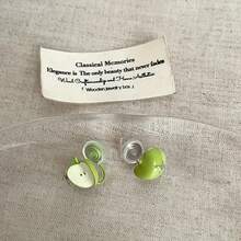 1 Piece Sweet Cute Green Apple Ear Clips Glazed Rhinestone Craft Elegant Jewelry Accessory Mother's Day 2026 Best Mom Unique Sentimental Heartfelt Thank You Mom Gift For Mom Grandma Mommy Mum Mothers Day Surprise Gift Mothers Day Jewelry Home Decor Accessories Women Girls Teens Daily Party Wear - 耳環 - 查看 4