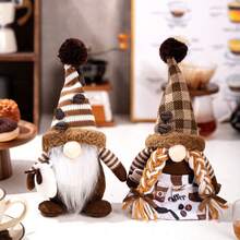 1pc Christmas Decor/Coffee Table Ornament Khaki Faceless Doll Gnome Figurine/Home Decoration - Multicolor - View 1