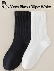 40只/30只/24只装男女通用舒适运动袜，适合运动和训练，女士长袜，适合休闲和商务穿着，抗菌、柔软、黑白配色，防臭、吸湿排汗、轻便透气，适合秋冬季节，另有20只/10只/8只/6只/4只/2只装可选。透气性极佳。 - 彩色 - 查看 64
