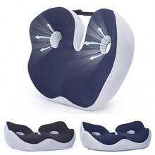 Memory Foam Coccyx Tailbone Hip Lumbar Support Non-Slip Washable - Black - View 10