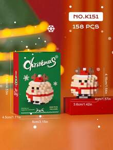 5pcs/Set Mini Buildable Micro Particle Christmas Santa Claus, Christmas Tree Building Block Toy Set, Gift For Boys And Girls