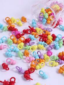 100pcs/150pcs Mini Acrylic Pacifiers Suitable For Baby Shower Games, Cute Pacifiers Baby Shower Party Decoration, DIY Gender Revealing Party Table Scattering, Baby Shower Gifts, Multi-Color - Multicolor - View 4
