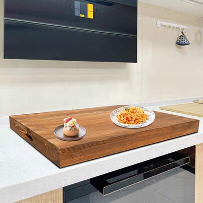 Wooden Stove Top Cover – 29"X22" Rustic Pine Noodle Board Tray For Gas/Electric Stoves, Sink Cover & Kitchen Counter Space Saver