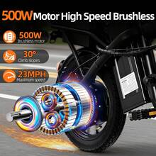 Electric Bike For Adults And Teens,500W Brushless Motor 23MPH Folding Ebike With 48V12Ah Removable Battery, 35Miles Range & PAS Mode With 14" Foldable Electric Bicycles, Commuting-Certified E Bike - 查看 4