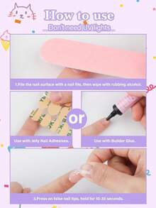 78pcs Kids Nail Stickers, EBANKU 3pcs Kids Fake Nails Set, Red Heart Nail Stickers For Girls Aged 8-12