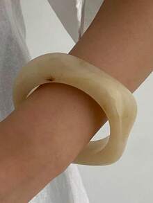 1pc/3pcs Set Vintage Exaggerated Bohemian Thick Wide Acrylic Bangle Bracelet, Stainless Steel Gold Jewelry, Luxurious Casual Party Women Couples Wedding Holiday Fashion Versatile Stainless Steel Bracelet Jewelry Gift (Bracelet Material And Color Subject To Actual Item)