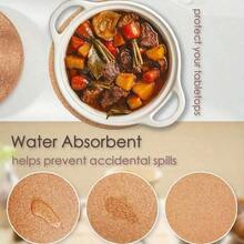 1 pieza Almohadilla de corcho redonda gruesa y suave - Resistente al calor para vajilla, Estera de aislamiento de cocina, Fondo de olla a prueba de agua y resistente a altas temperaturas, Estera para utensilios de cocina y plantas, Decoración del hogar perfecta - Adecuada para encimeras de cocina y mesas de comedor, picnics al aire libre, jardín, reuniones festivas