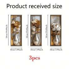 3/4片北欧风花卉植物墙贴，乙烯基墙贴，适用于客厅、卧室、盆栽植物、宿舍、办公室装饰 - 彩色 - 查看 4