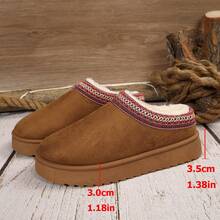Women's Outdoor Snow Boots, Half-Covered Winter Shoes, Fashionable Thick Fleece Thick-Soled Winter Shoes - Brown - View 8