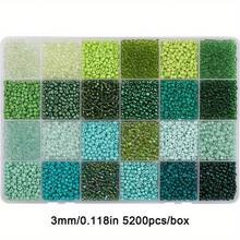5200pcs 3mm Seed Beads Kit, Mix Colors Glass Seed Beads Kit For Jewelry Making, DIY Round Bead Craft Gift Bracelet Necklace, Enhance Friendship