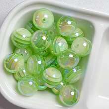 10pcs/20pcs/50pcs/100pcs/200pcs Minimalist Cute Acrylic 8mm/10mm/12mm/16mm Optical Rainbow Lollipop Round Beads, Random Color Mix For DIY Craft Necklace Pendant - Lollipop Series - View 37