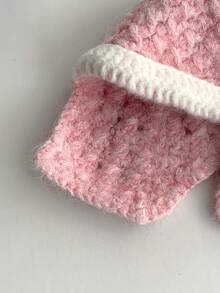 1pc Vintage Mixed Color Knitted Earflap Hat, Warm & Versatile For Women In Autumn/Winter