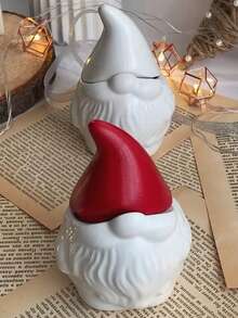 1 set Moule en silicone en forme de Père Noël pour boîte de rangement. Moule DIY créatif pour bougies, tasses, plâtre, décorations de Noël pour la maison, ornements en résine époxy, fabrication d'artisanat avec motif de Père Noël barbu