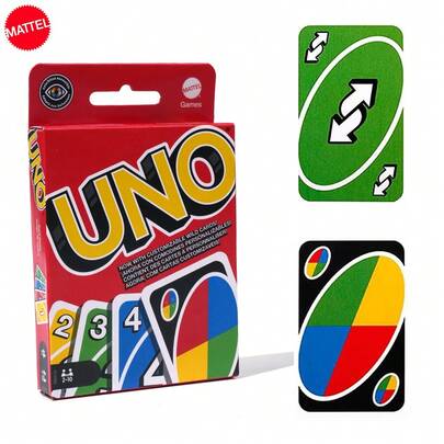 Mattel 1/3 件 UNO 官方*棋盘游戏 UNO 卡经典颜色和数字匹配卡、变形金刚卡、适合家人和朋友的趣味游戏，包含 112 张可定制和可擦除的 Wild 特殊动作卡，适合生日派对圣诞节等节日的家庭礼物