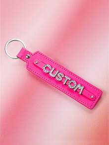 1pc Customized Accessory & Pendant, Customized Crystal Letter Keychain, Shiny Personalized Leather Keychain Accessory, Gothic Letter Car Keychain, Gift For Men & Women, Creative/Mother's Day/Valentine's Day/Gift - Multicolor - View 12