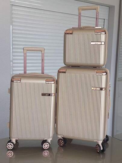 Kit3(2mala+1frasqueira)Mala Para Viagem De Bordo Com Zíper Expansível Ziper Anti fundo Rodinhas 360 Removíveisn Bagagens de mão
