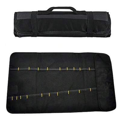 22 Pockets Chef Kitchen Tools Roll Bag With Handles Carry Portable Storage Cases