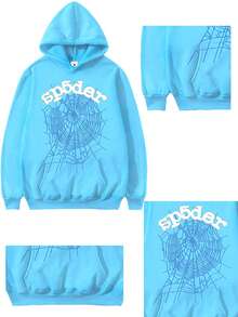 Y2k Dopamine Light Blue Crew Neck Sweatshirt, Valentine'S Day Couple Outfit, Long-Sleeved Pullover With Pockets, Spring Clothing, Casual Jacket, Vacation Outfits For Women. - Baby Blue - View 2