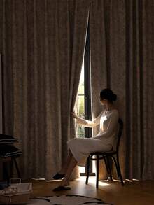 1 件装高档提花遮光窗帘，适用于豪华客厅、卧室、别墅阳台，高品质遮光窗帘，长 84 英寸