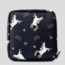 Super Cute Portable Cartoon Feminine Pad Holder Organizer Pouch, Women Girls Period Sanitary Napkin Bag For Coins, Cosmetics, Tissues And Other Small Items, Suitable For Ladies Business Trip, Travel, Students Back To School (Print Pattern Position May Vary) Holiday Camping Holiday Essentials Vacation Accessories Travel Holiday Essentials Beach Bag Travel Essentials