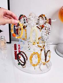 1 pieza Estante giratorio de almacenamiento multicapa Ajustable de 2/3 niveles Soporte para pulseras transparente Negro Exhibidor de joyas multifuncional para collares, pulseras, pendientes, colgantes, lazos para el cabello Organizador giratorio de escritorio Exhibidor de joyas Torre Accesorios de exhibición Organizador de mostrador de vanidad Accesorio giratorio ahorrador de espacio Vitrina ajustable para tocador Regalo de empaque Regalo de Navidad Relleno de calcetín de Navidad Regalo de boda Fiesta de boutique Mercado Fotografía de estilo Regalo de Cyber Monday Idea de regalo de Navidad Presentación de productos de pequeñas empresas Feria de artesanía Solución de almacenamiento de accesorios Organizador de joyas de alta conversión - Multicolor - Ver 12