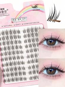 120pcs Individual Eyelashes, Sunflower Style False Eyelashes, Cartoon Style, Reusable And Can Amplify Eyes