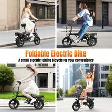 Electric Bike For Adults And Teens,500W Brushless Motor 23MPH Folding Ebike With 48V12Ah Removable Battery, 35Miles Range & PAS Mode With 14" Foldable Electric Bicycles, Commuting-Certified E Bike - 查看 8