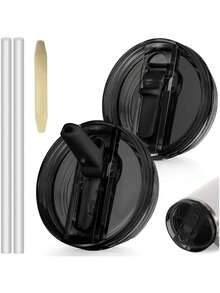 1/2PCS Lid Compatible With Stanley Cup Accessories 40 Oz Tumbler Flip Straw Lid Replacement Fit For , Leak Proof For Lid Replacement Spill Proof Reusable Tumbler Cover Compatible With 40oz Cup Accessories - 彩色 - 查看 10