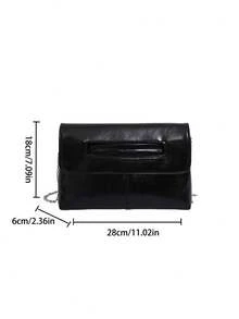 2025 New Luxury Charming Refined Elegant Retro Women's Handbag, Large Capacity Minimalist Party Evening Shoulder Crossbody Clutch - Black - View 9