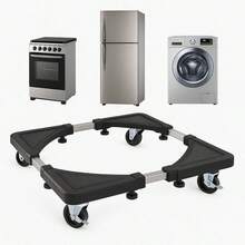 360 Degree Stainless Steel Refrigerator, Stove, And Washing Machine Support - Black - View 1