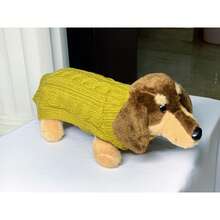 1 Stück Hundepullover, warm gestrickter Pullover, britischer Stil Pullover für Dackel, Hundemode, Herbst/Winter, warme Kleidung für kleine Hunde wie Pudel, Bichon Frise, Malteser, süß & einfach, warm, verhindert Fellverlust, geeignet für Pudel, Bichon, Corgi