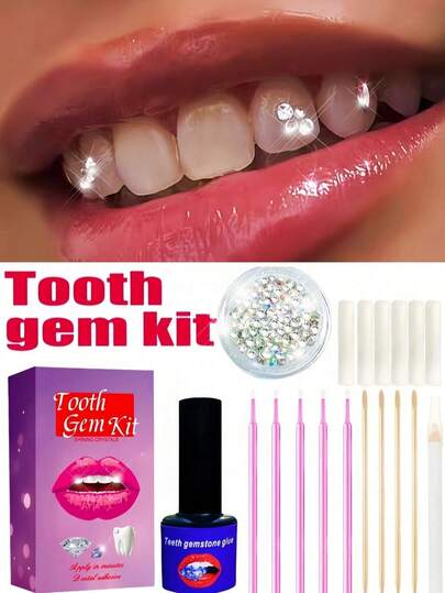 Set Permata Gigi DIY Perekat Diri 155 Buah dengan Alat, Perhiasan Gigi Berlian untuk Pria dan Wanita, Stiker Gigi Kristal Super Mengkilap, Mudah Dipasang dan Dilepas, Tahan Lama dan Andal, Gaya Hip Hop Eropa dan Amerika yang Manis dan Keren, Gaya Halloween Y2K Gothic, Perlengkapan Alat Lengkap