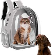 Raganet, Mochila Transportadora de Mascotas, Perros y Gatos, Back Pack Portátil para Mascota Pequeña (áximo 7Kg) Medidas: Ancho 18cm Largo 31cm Altura 42cm (Color Gris) - Gris - Ver 1
