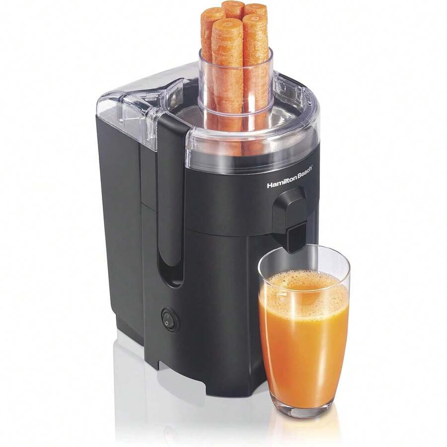 Extractor de jugo HealthSmart compacto de  400 Watts de potencia, extractor centrífugo de 2.4 pulgadas para frutas y verduras, fácil de limpiar, última , color negro (67500) - Tipo de Enchufe A USA (110-127V) - Ver 1