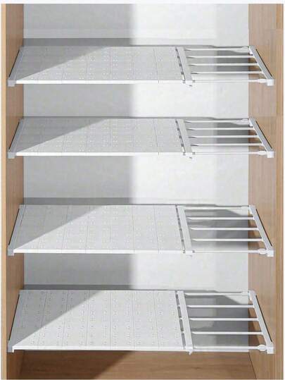 可调节张力置物架 - 可扩展节省空间收纳架，耐用塑料材质，门挂式和拉出式设计 | 适用于衣柜、食品储藏室、浴室置物架、大学宿舍收纳、厨房用品、厨房配件、厨房工具