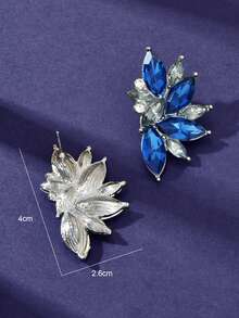 Pendientes con gema - Azul - Ver 3