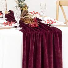 1pc 200gsm Rectangular Velvet Tablecloth For Wedding And Party Decoration