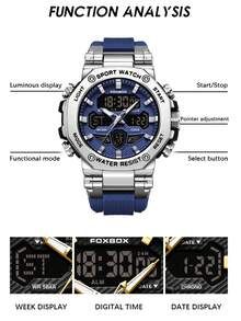 Foxbox Men's Casual Digital Watches For Outdoor & Daily Wear - Blue - View 8