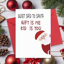1pc, Funny Quiet Said To Santa Christmas Cards, Happy New Year Greeting Cards, Christmas Greeting Card For Boyfriend Girlfriend Couple, Husband Wife Couple